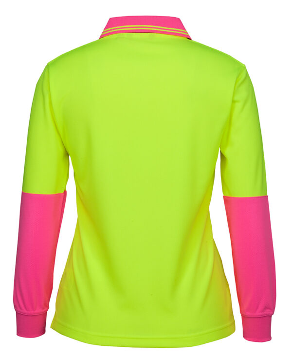 JB's Ladies Hi Vis L/S Comfort Polo - Image 2