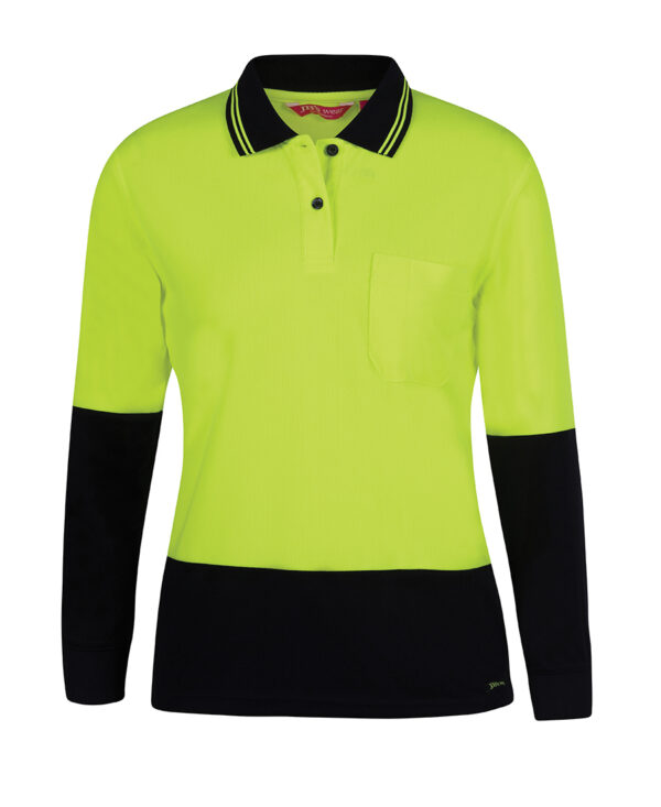 JB's Ladies Hi Vis L/S Comfort Polo - Image 3