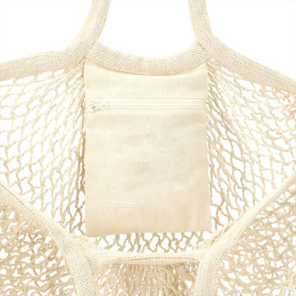 Riviera Cotton Mesh Market Bag w/ Zippered Pouch - Image 4