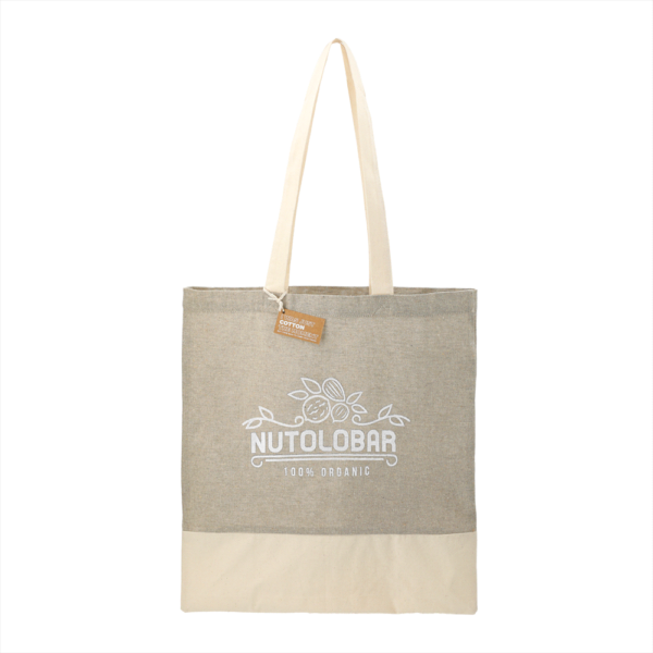 Split Recycled 150ml Cotton Twill Convention Tote - Image 3