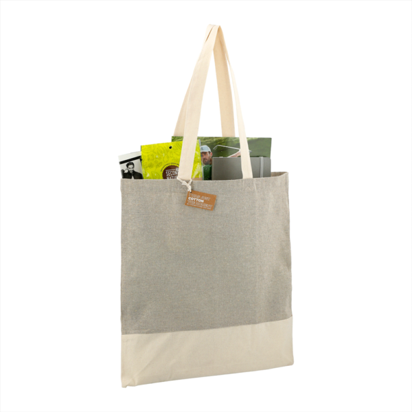 Split Recycled 150ml Cotton Twill Convention Tote - Image 17