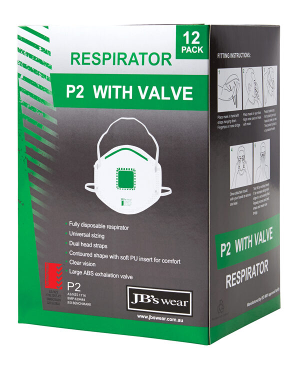 JB's P2 Respirator With Valve (12 pack) - Image 2
