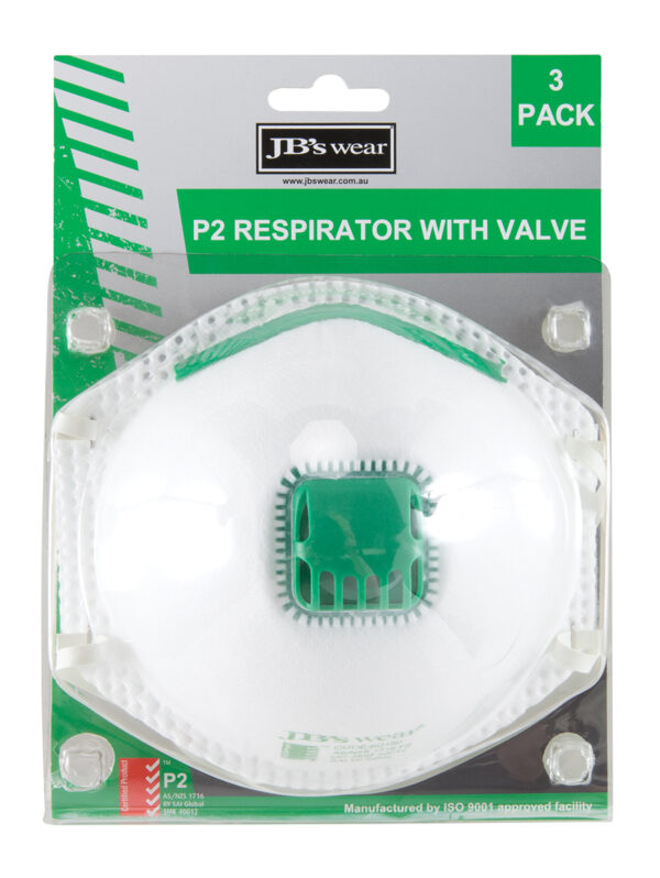 JB's Blister (3pc) P2 Respirator With Valve - Image 2