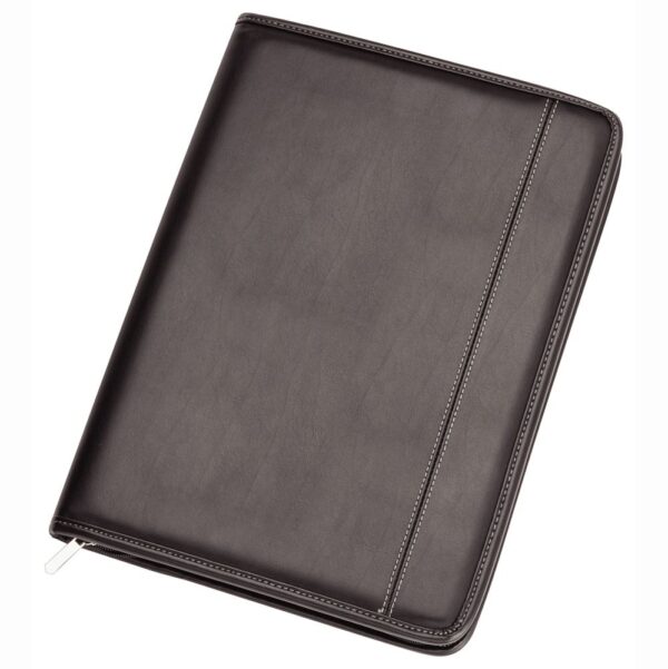 Two Tone A4 Imitation Leather Zip Compendium - Image 2