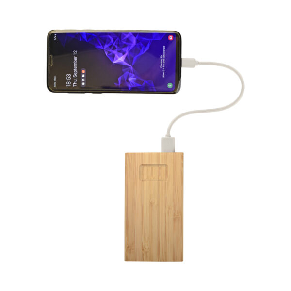 Kendal Bamboo Power Bank - 5000 mAh - Image 2