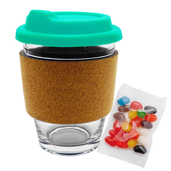 Jelly Bean In Cork Band Glass Coffee Cup - Image 13