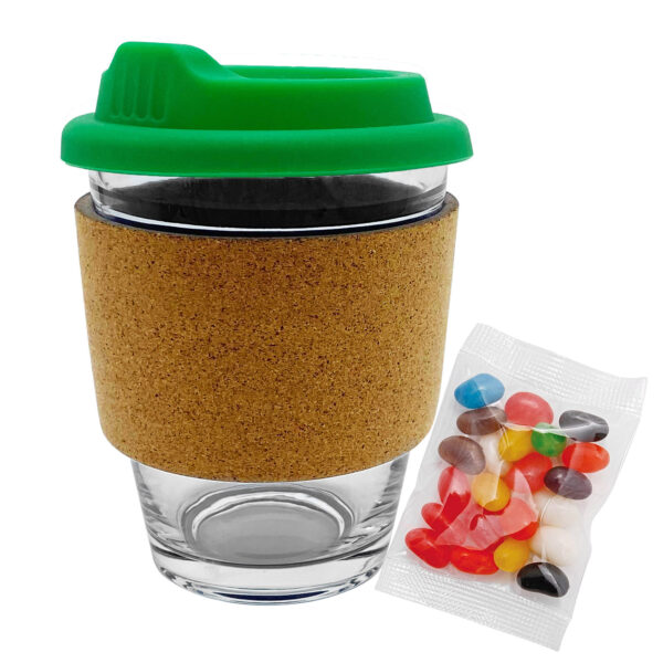 Jelly Bean In Cork Band Glass Coffee Cup - Image 14