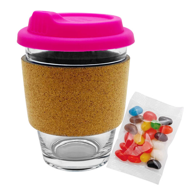 Jelly Bean In Cork Band Glass Coffee Cup - Image 3