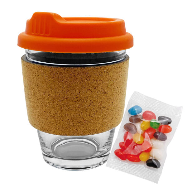 Jelly Bean In Cork Band Glass Coffee Cup - Image 4