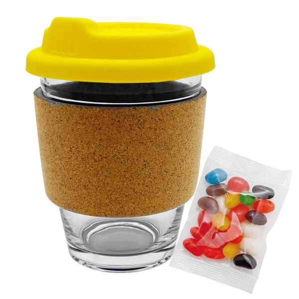 Jelly Bean In Cork Band Glass Coffee Cup - Image 5