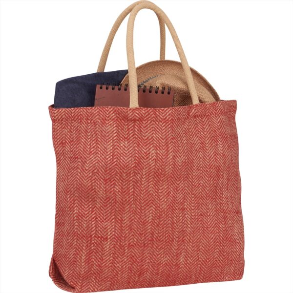 Herringbone Jute Tote 29L - Image 3