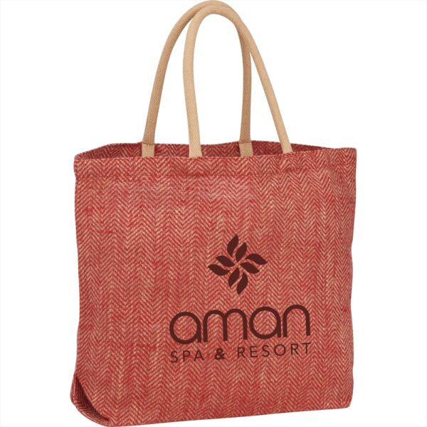 Herringbone Jute Tote 29L - Image 4