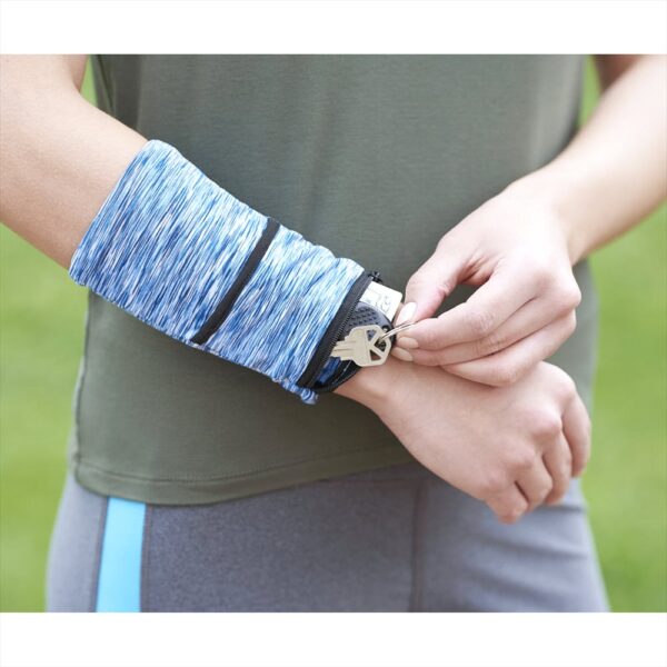 Cooling Heathered Wrist Band with Pocket - Image 5