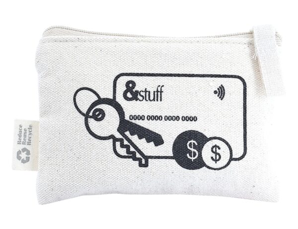 Calico Card & Key Pouch 8.5cm x 13cm - Image 2