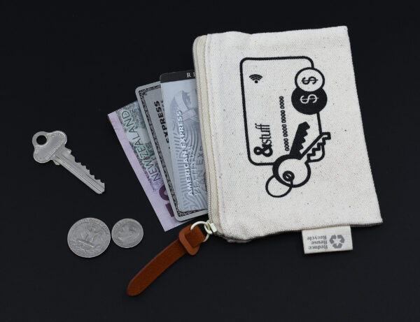Calico Card & Key Pouch 8.5cm x 13cm - Image 5