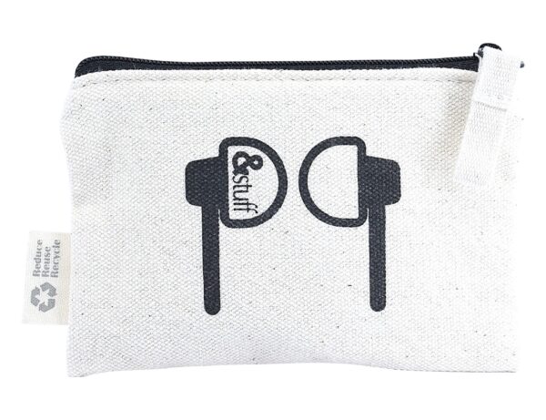 Calico Earphone Pouch 8.5cm x 13cm - Image 2