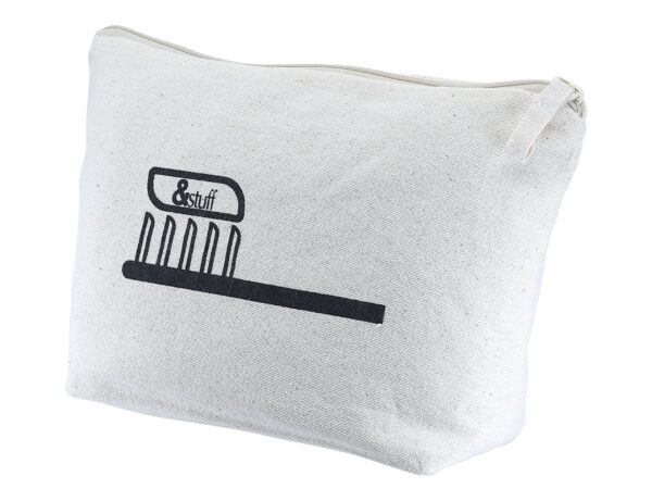 Calico Toiletry/Makeup Bag 17x27x8.5cm - Image 2
