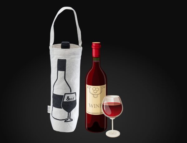 Calico Wine Bag 30cm x 16cm x 9cm - Image 4