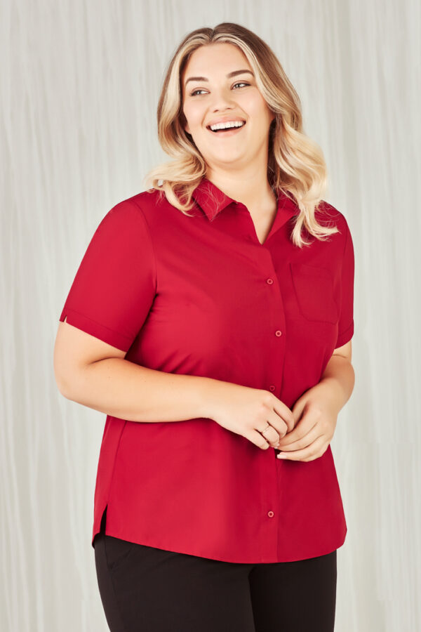 Womens Florence Plain Short Sleeve Shirt - Image 2