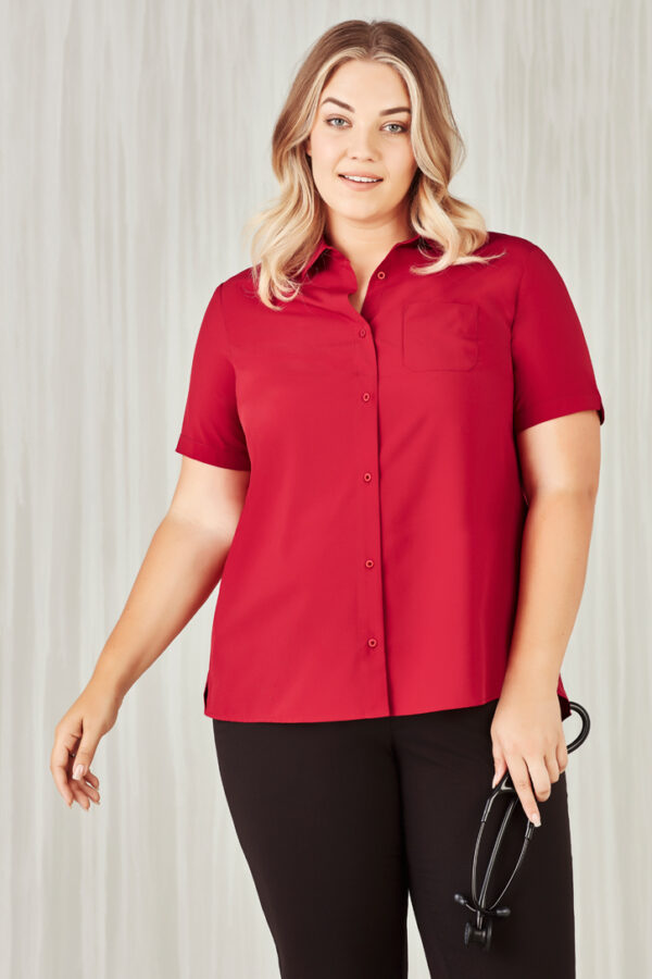 Womens Florence Plain Short Sleeve Shirt - Image 3