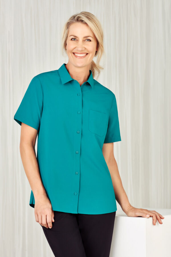 Womens Florence Plain Short Sleeve Shirt - Image 10