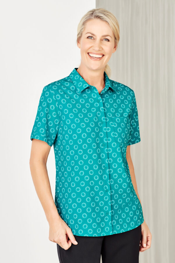 Womens Florence Daisy Print Short Sleeve Shirt - Image 8