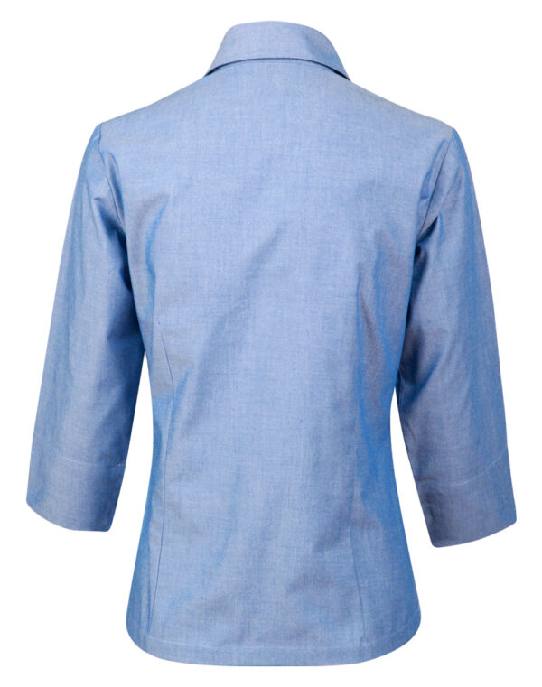 Ladies' Chambray 3/4 Sleeve - Image 2