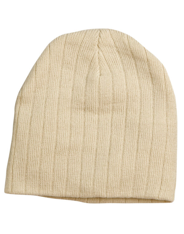 Cable Knit Beanie With Fleece Head Band - Image 5