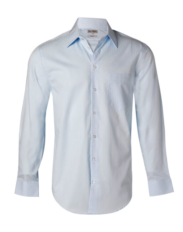 Men's Self Stripe Long Sleeve Shirt - Image 3