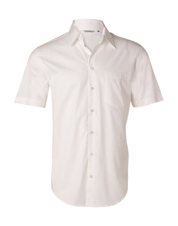 Men's Self Stripe Short Sleeve Shirt - Image 4