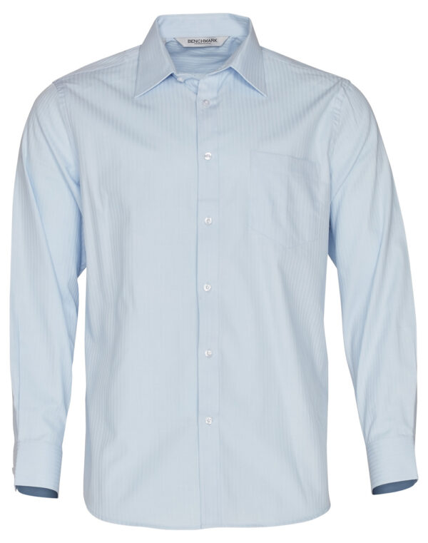 Men's Mini Herringbone Long Sleeve Shirt - Image 3