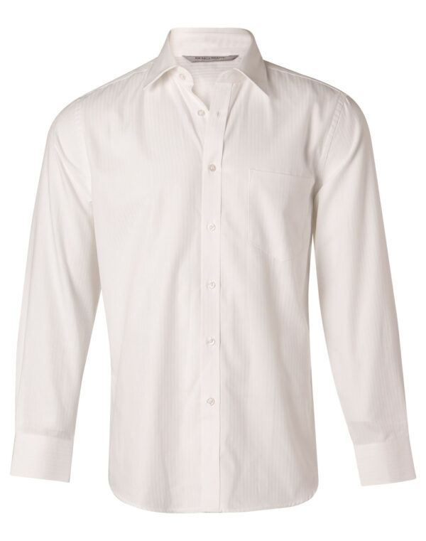 Men's Mini Herringbone Long Sleeve Shirt - Image 4