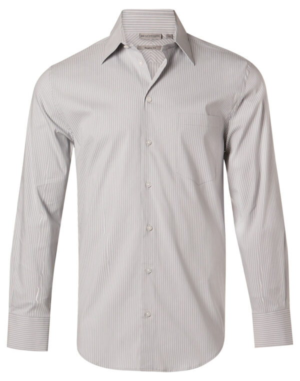Men's Ticking Stripe Long Sleeve Shirt - Image 3