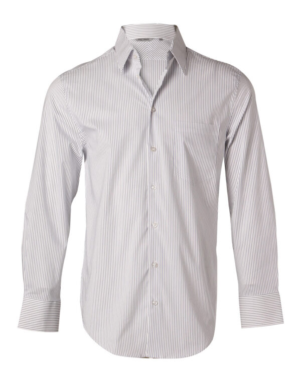 Men's Ticking Stripe Long Sleeve Shirt - Image 4