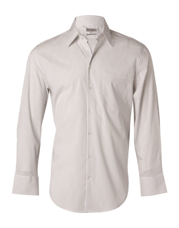 Men's Ticking Stripe Long Sleeve Shirt - Image 5