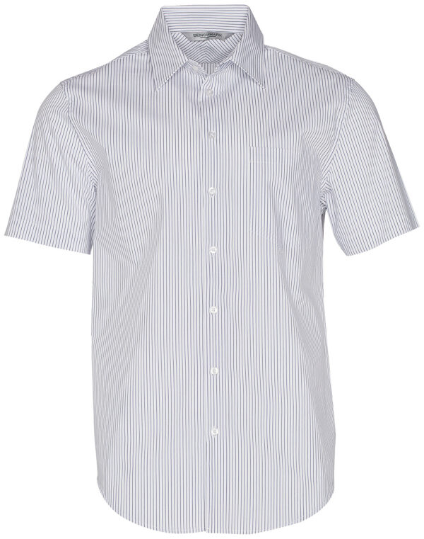 Men's Ticking Stripe Short Sleeve Shirt - Image 4