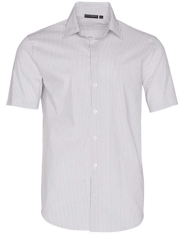 Men's Ticking Stripe Short Sleeve Shirt - Image 5