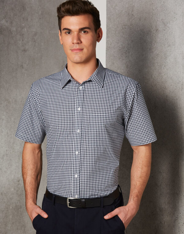 Men’s Gingham Check Short Sleeve Shirt