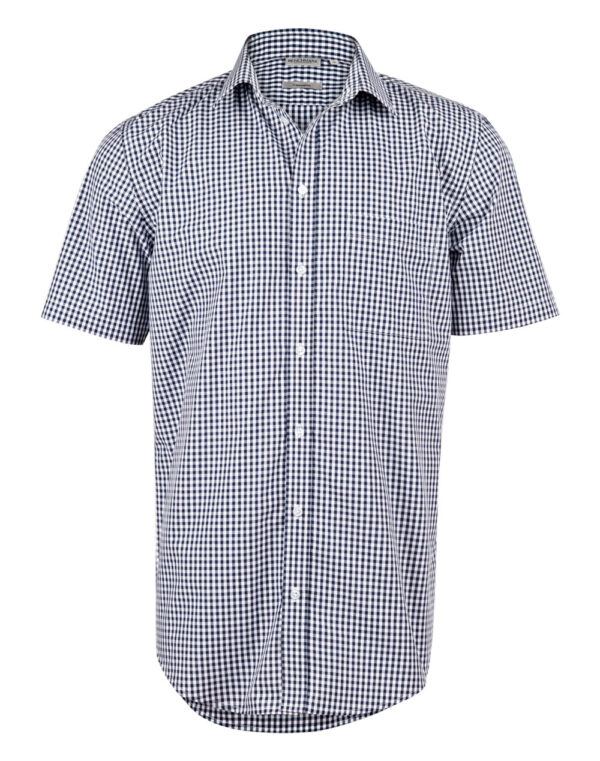 Men’s Gingham Check Short Sleeve Shirt - Image 4