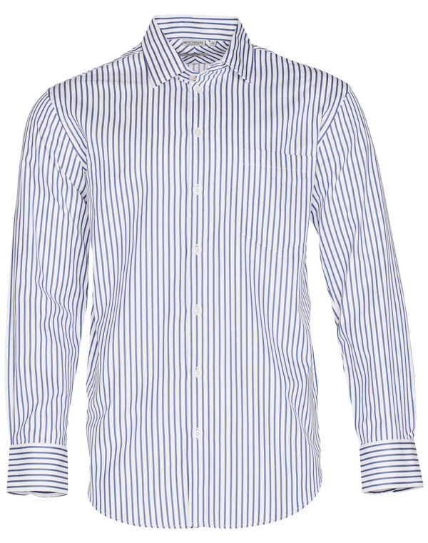 Men's Executive Sateen Stripe Long Sleeve Shirt - Image 3