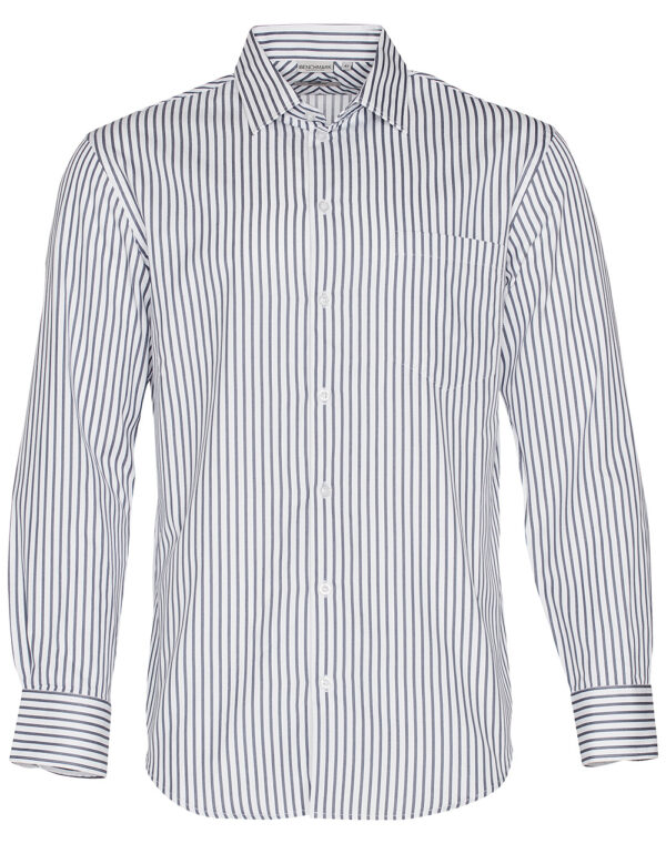 Men's Executive Sateen Stripe Long Sleeve Shirt - Image 4