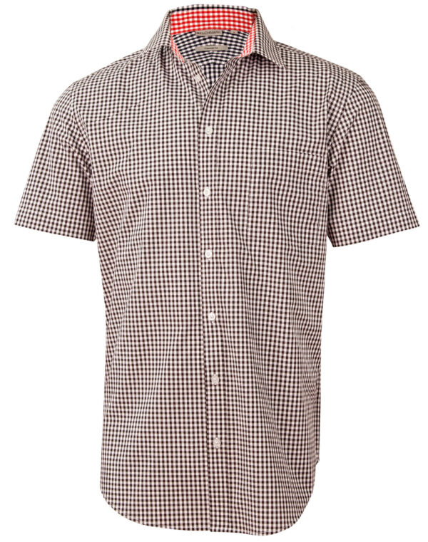 Men’s Gingham Check Short Sleeve Shirt - Image 3