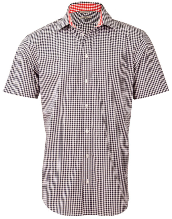 Men’s Gingham Check Short Sleeve Shirt - Image 4