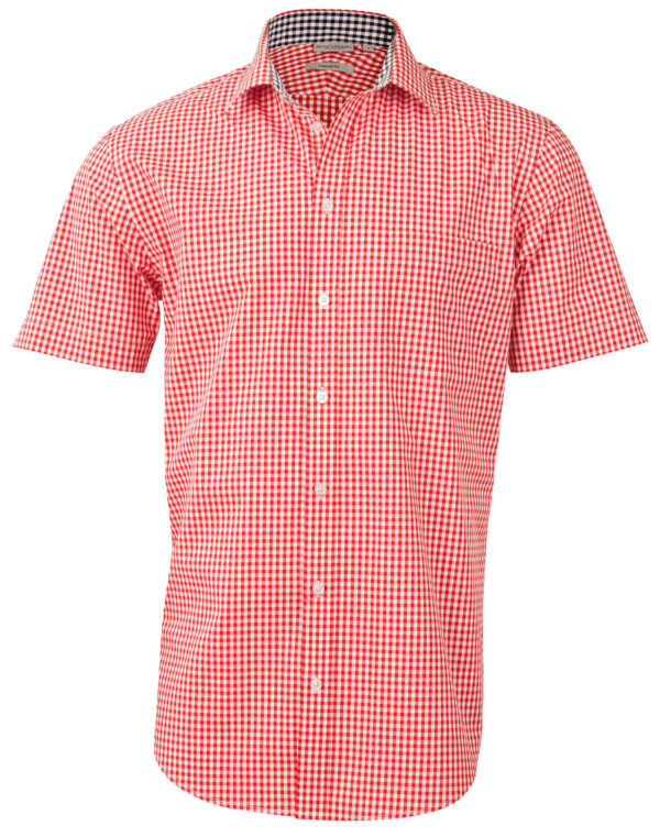 Men’s Gingham Check Short Sleeve Shirt - Image 5
