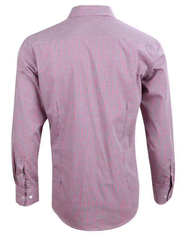 Men’s Two Tone Mini Gingham Long Sleeve Shirt - Image 2