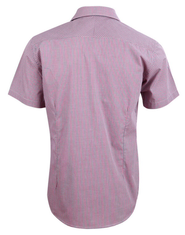 Men’s Two Tone Mini Gingham Short Sleeve Shirt - Image 2