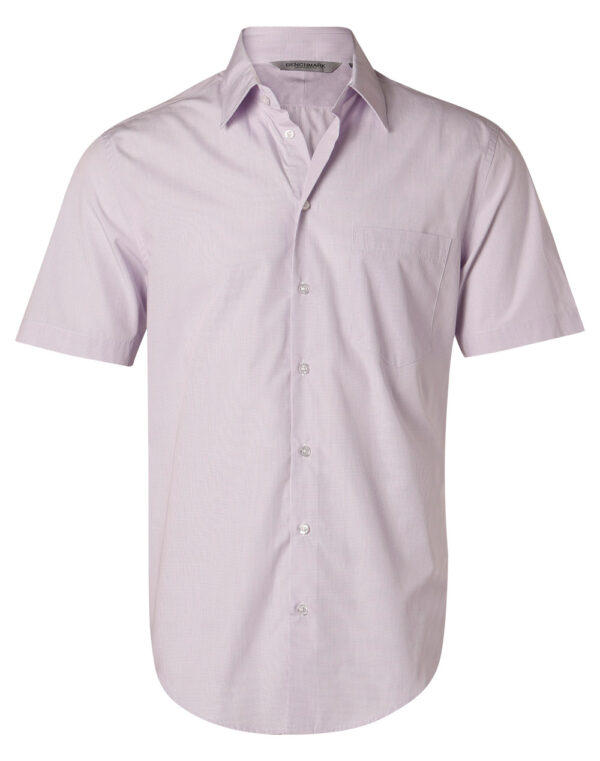 Men's Mini Check Short Sleeve Shirt - Image 3