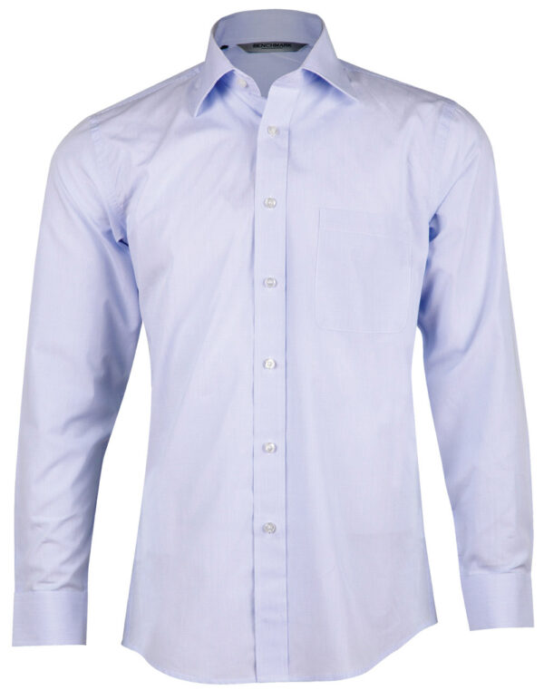 Men’s Mini Check Premium Cotton Long Sleeve Shirt - Image 3