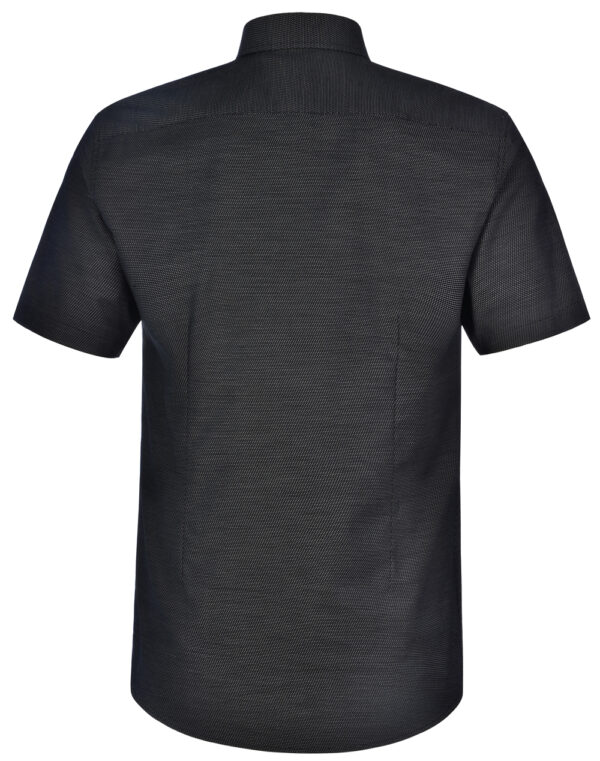 Ascot Mens Short Sleeve Dot Jacquard Stretch Shirt - Image 2