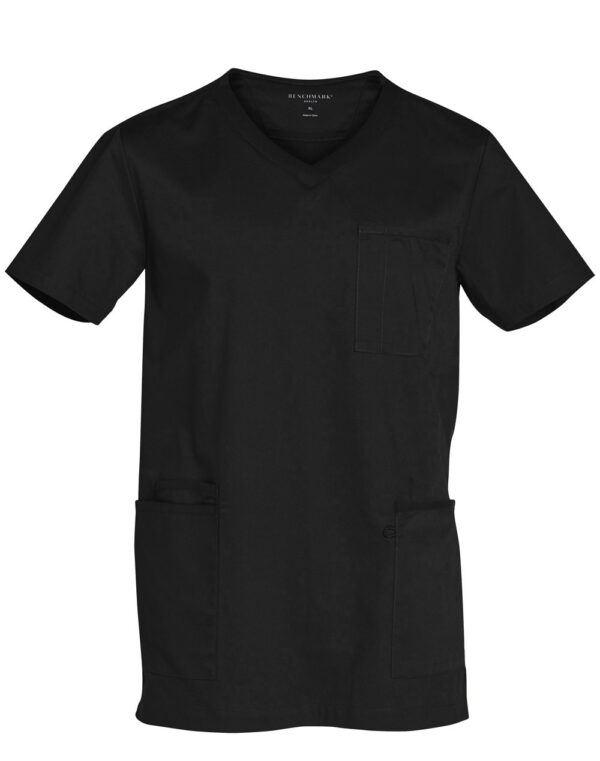 Mens V Neck Contrast Trim Scrub Top - Image 3